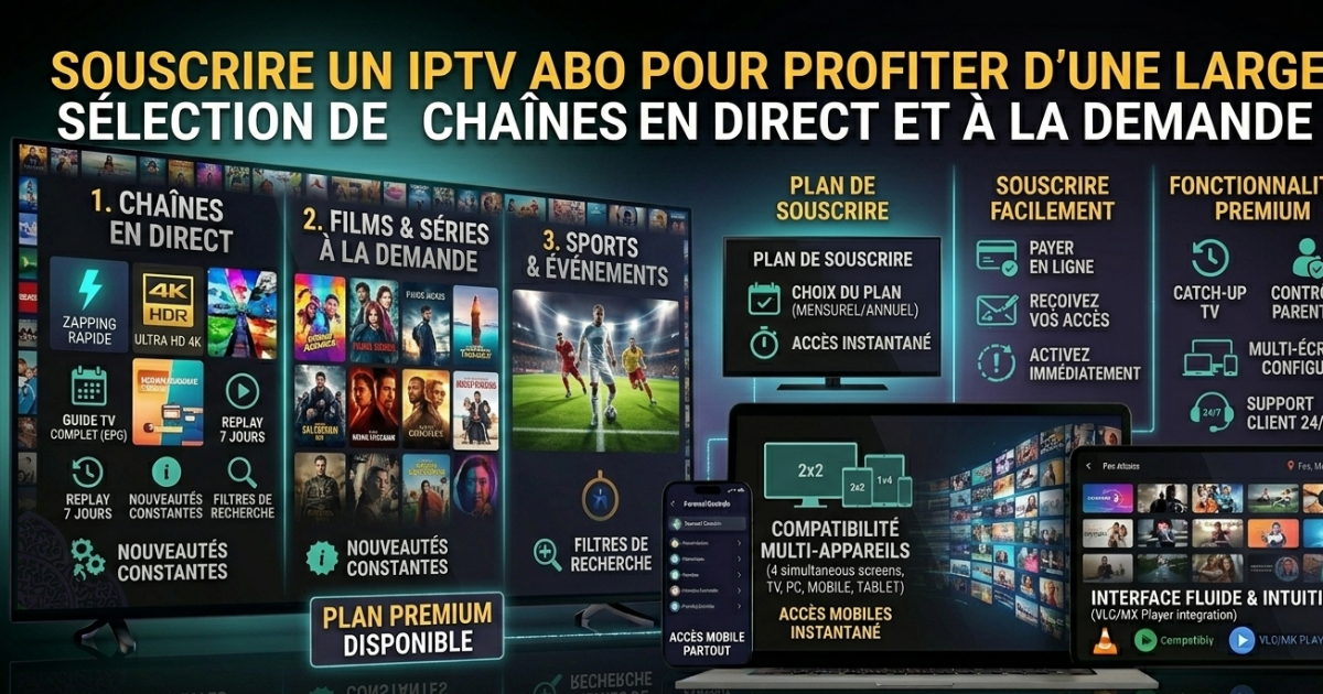 IPTV Abo : Profitez d’un Premium IPTV avec chaînes en direct